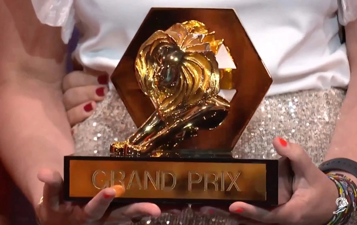 A photo of a Cannes Lions Grand Prix trophy