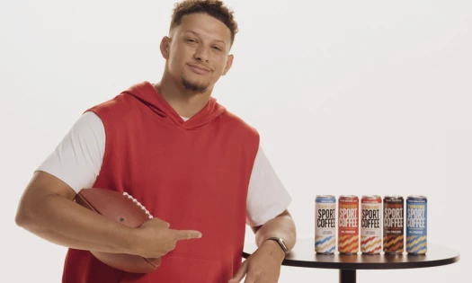 Patrick Mahomes with different Throne SPORT COFFEE flavors