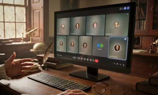 The Founding Fathers in a Google Meet call