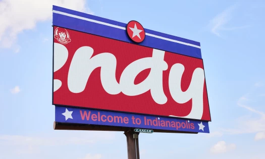 A billboard zoomed into Wendy's logo