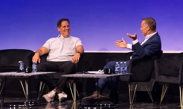 Investor, entrepreneur, and "Shark Tank" host Mark Cuban at the RAISE Summit 2026 live taping of the "All-In" podcast. (July 8, 2026)