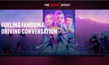 The Netflix Effect with a "K-Pop Demon Hunters" poster in the brand's visual identity.