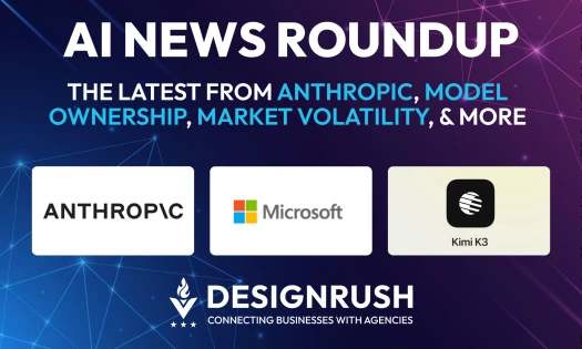 AI News Roundup featuring Anthropic, Microsoft, and Kimi K3 logos on a purple background.