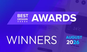 DesignRush's Design Awards banner for August 2026