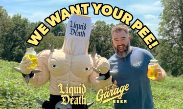 Murder Man and Jason Kelce hold their pee in a jar