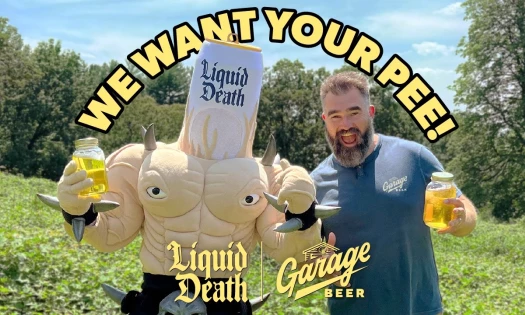 Murder Man and Jason Kelce hold their pee in a jar