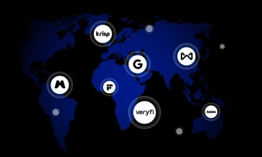 A world map with different AI companies scattered around