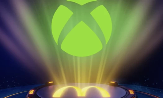 The McDonald's logo projecting the Xbox logo
