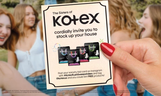 Kotex rush week bid card sweepstakes