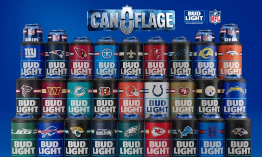 Bud Light's Can-O-Flage in 27 NFL team designs.