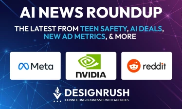 AI News Roundup featuring Meta, Nvidia, and Reddit logos on a purple background.