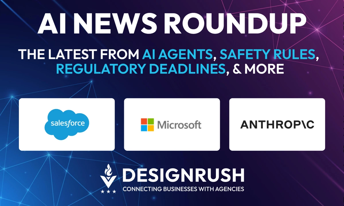 Salesforce Debuts AI Agents, Microsoft Sets Rules: DesignRush AI Roundup