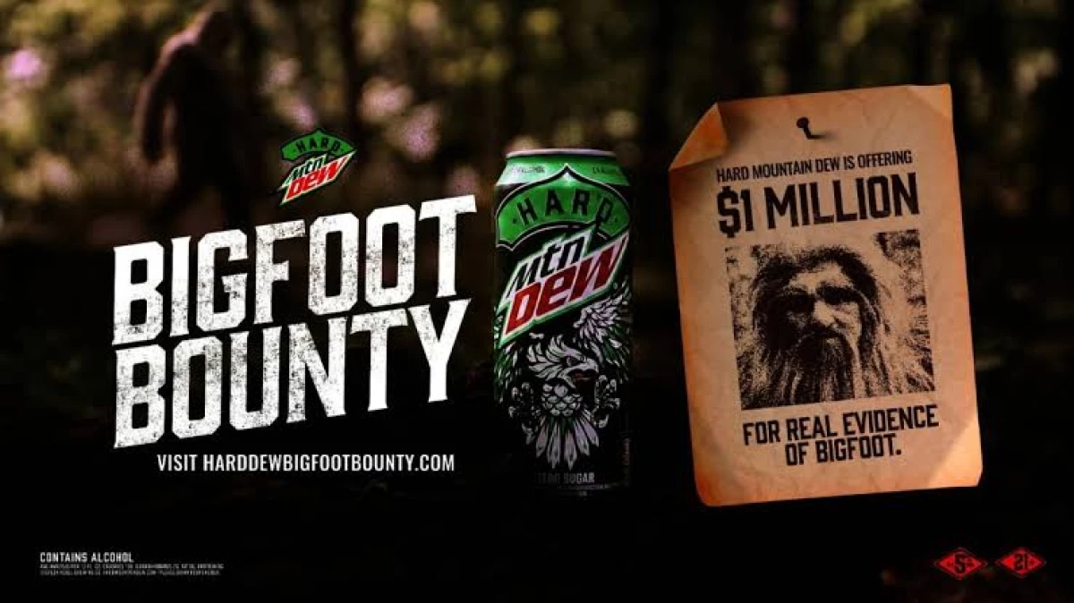 Hard Mountain Dew Stakes $1 Million on Proof That Bigfoot Exists