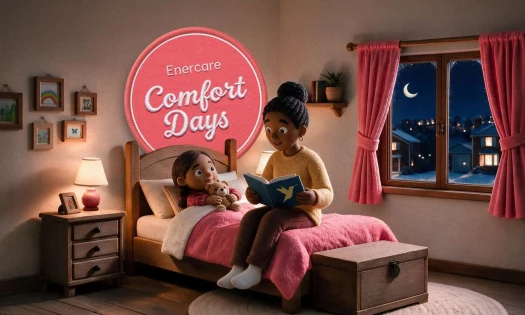 A mom reading her child a bedtime story in claymation style.