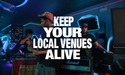 Planta Industrial during their music set with the title: "Keep Your Local Venues Alive"