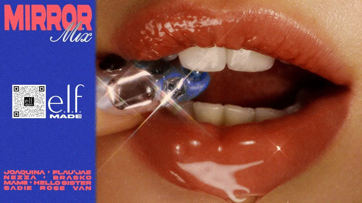 A woman biting into candy