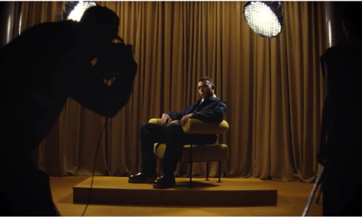 Kylian Mbappé posing for a shoot