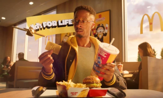 A man looking at a McDonald's gold card