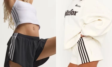 Adidas three-stripe shorts alongside White Fox's four-stripe shorts.