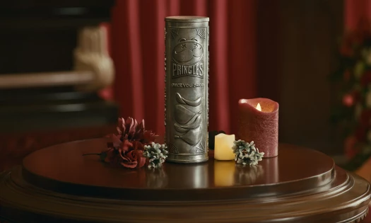 A Pringles can-shaped urn