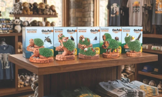 Mutual of Omaha's Wild Kingdom x Chia Pet's Wild Revival Collection on a store display.