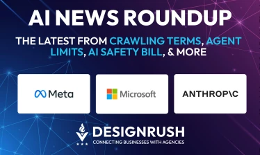 AI News Roundup featuring Meta, Microsoft, and Anthropic logos on a purple background.