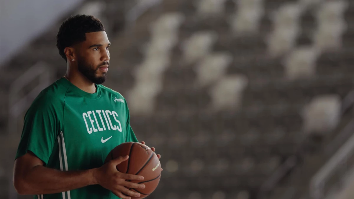 Jayson Tatum with a basketball