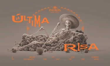 Skeleton in a sombrero laying a on a bed of marigold