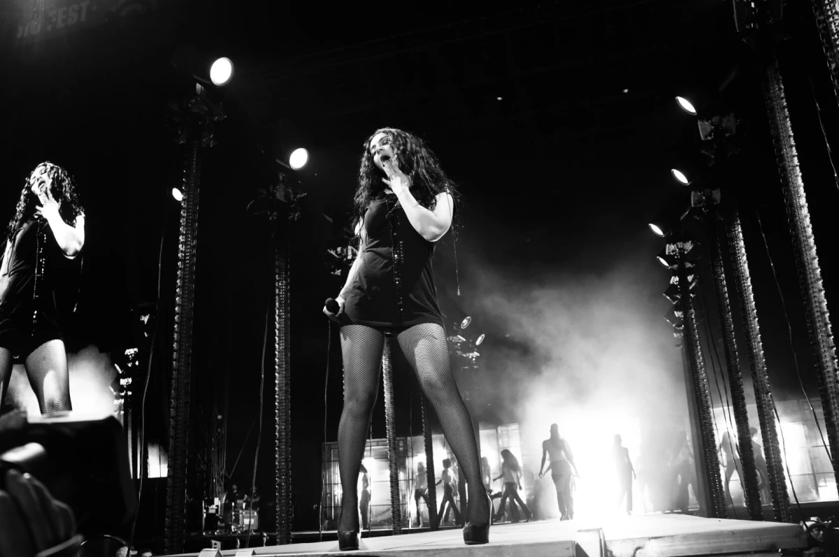 Charli XCX on stage