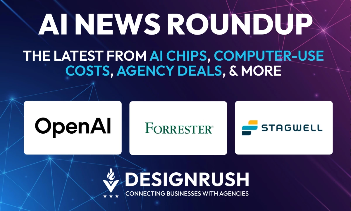 AI News Roundup featuring OpenAI, Google, and Anthropic logos on a purple background.