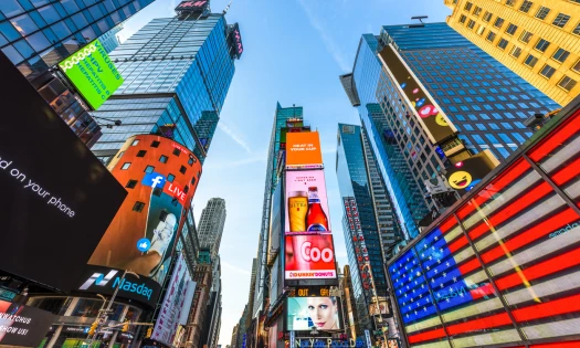 Best Billboards Times Square New York City American Flag