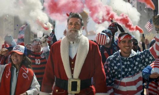 Jon Hammon as Superfan Santa imagines US soccer team winning the world cup