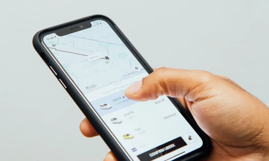 Uber app on phone