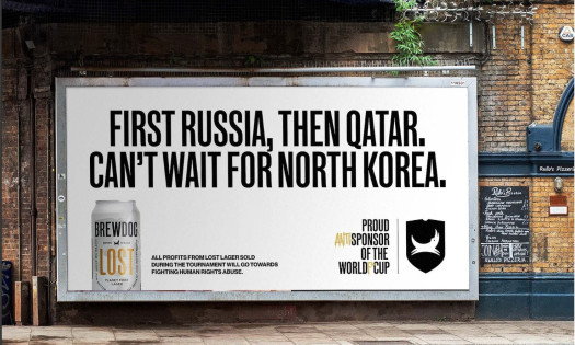 Billboard of Brewdog anti-world cup campaign