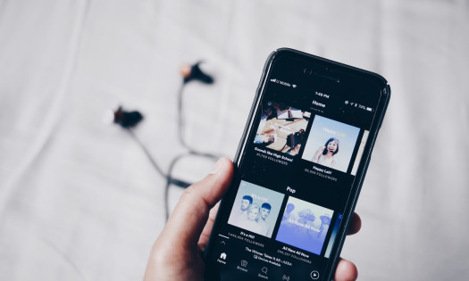 Spotify screen display on smartphone