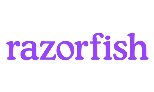 Purple Razorfish logo on white background
