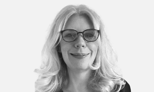 Black-and-white portrait of Kellie White of Bottomline Technologies