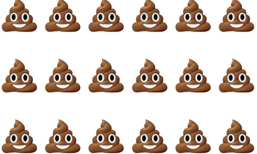 Poop emojis on white background