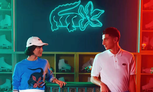 Campaign image for Lacoste x Netflix apparel collaboration