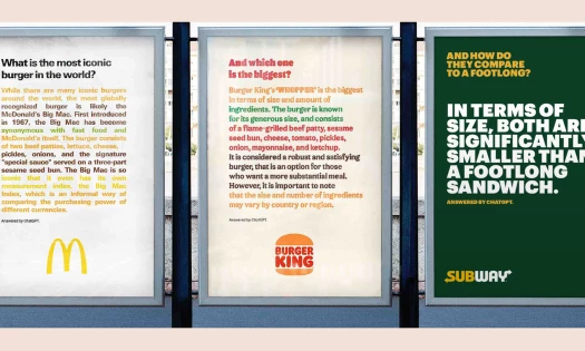 McDonald's, Burger King, and Subway ads