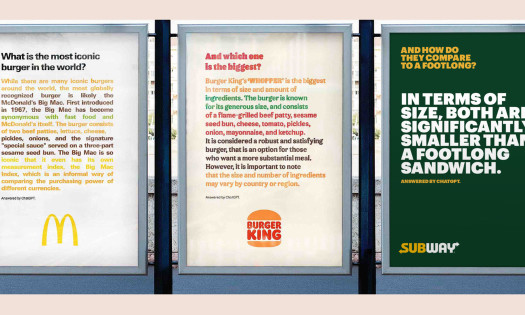 McDonald's, Burger King, and Subway ads