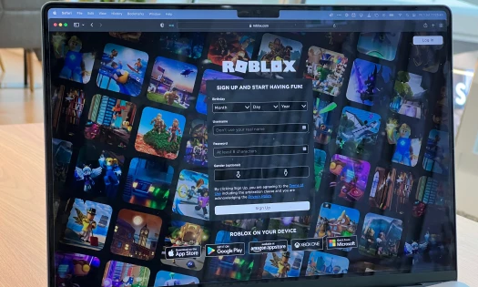 Roblox on laptop screen
