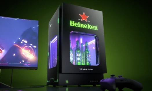 Heineken's custom-built PC with a beer fridge
