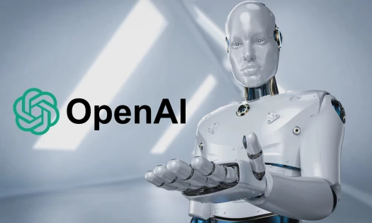 AI-generated OpenAI Logo Shown by a Robot