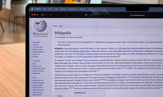 A Wikipedia page in a browser
