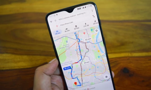 Google Maps shown on a smartphone