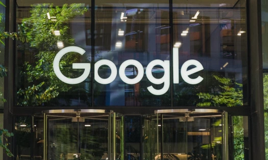 Google's logo on a building