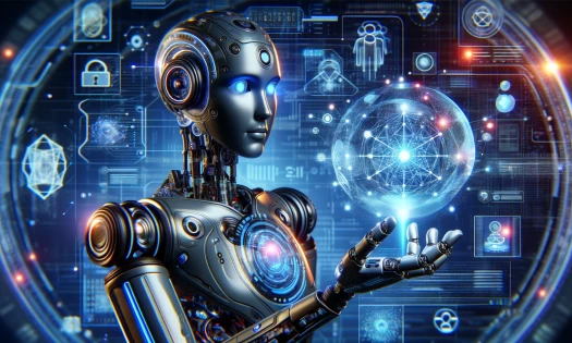 AI-generated image of an AI robot using Web3