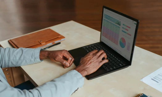 A person working on a laptop