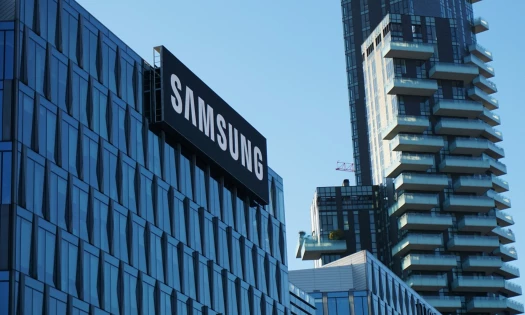 Samsung logo on a building